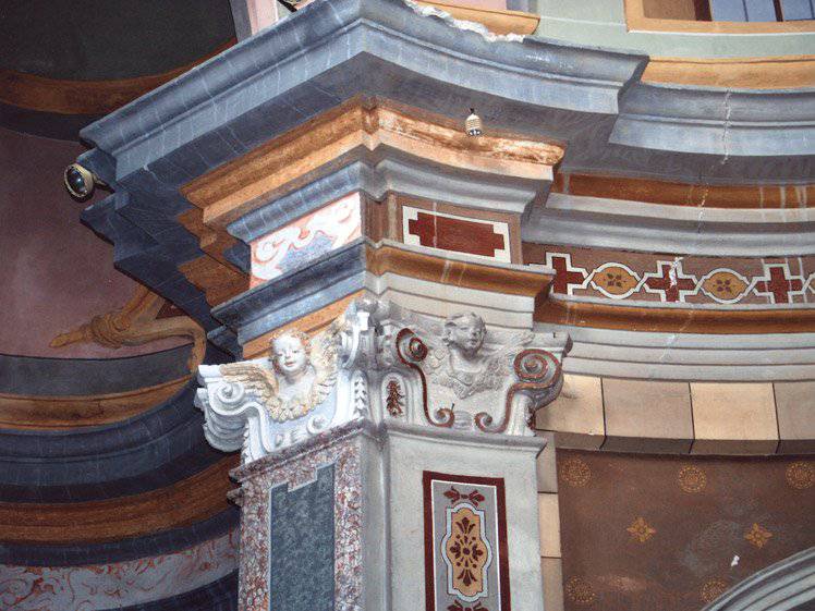 Restauro beni culturali, grandi restauri, restauro lapideo a Cumiana (TO) – Chiesa SS. Rocco e Sebastiano – XVIII-XIX Sec – Stucchi